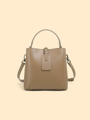 Borsa tote da donna in vera pelle, morbida, color albicocca