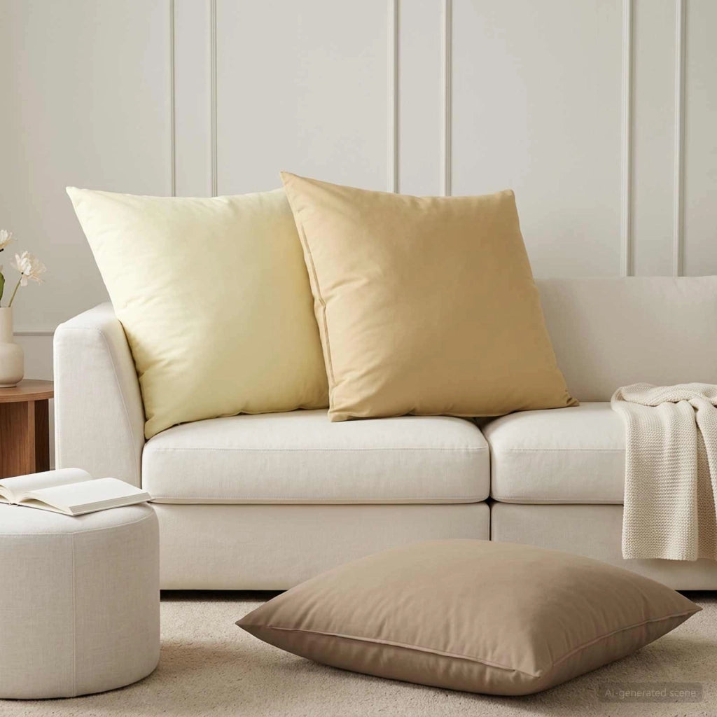 Federa 6 pcs HEERLEN Beige 80 x 80 cm Poliestere 913654