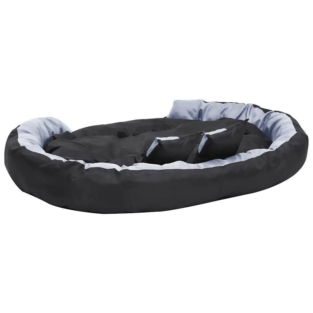 Cuscino per Cani Reversibile Lavabile Grigio Nero 150x120x25 cm CFW8645148