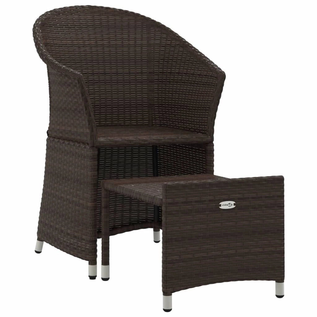 Set di mobili da giardino mobili da esterno set da 2 pezzi con cuscini resina intrecciata marrone 02_0015896