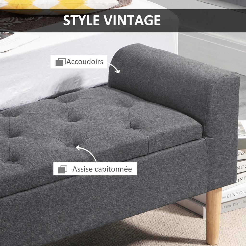 Divano letto con cassetti ¨C zephmum ¨C grigio scuro 116x44x58 cm