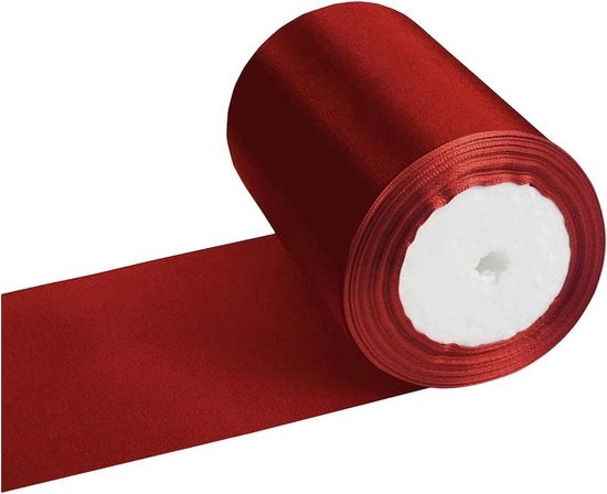 Lint satijno rosso da 10 cm largo, 23 m lungo per confezioni di regalo, fai da te e decorazioni