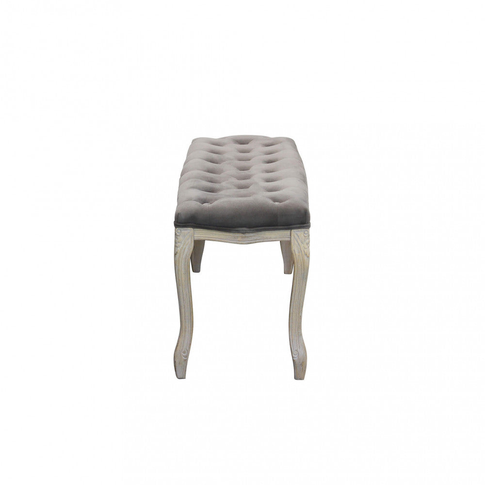 Panca Misty in Velluto Taupe 110x36x47 h cm in Legno Tortora