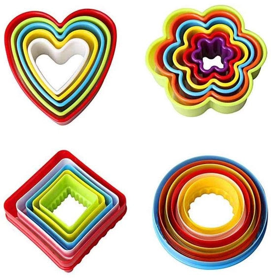 22 pezzi di stampi per dolci, stampi per biscotti e sandwich in plastica per bambini DIY, per torta, biscotto, frutta, toast, biscotto, fondant