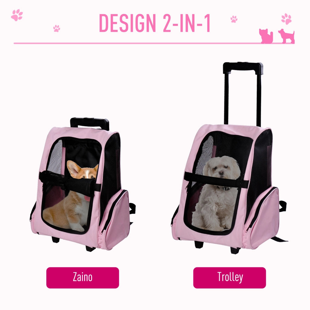 Trasportino Zaino per Cani e Gatti ¨C Zephmum ¨C Rosa 42x25x55cm
