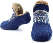 Slipper calze per adulti - calze antiscivolo caldi, comodi, soffici per inverno, sonno, con maniglie per uomo e donna L（39-42）