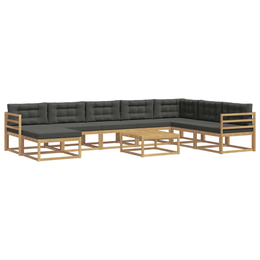 Set di divani da esterno 9 pcs Bianco e Antracite 3386886