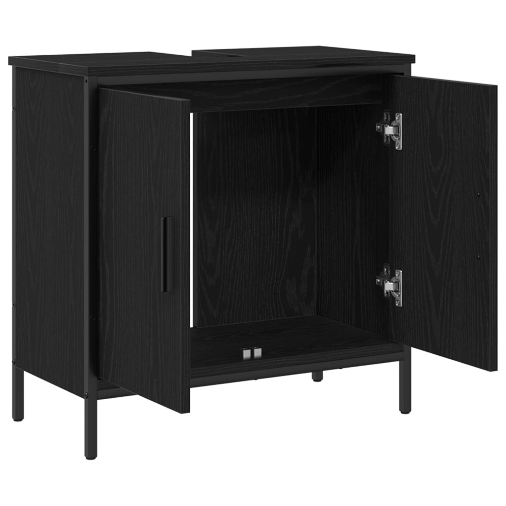 Mobile da bagno  Nero Rovere 60x30x60 cm Legno ingegnerizzato