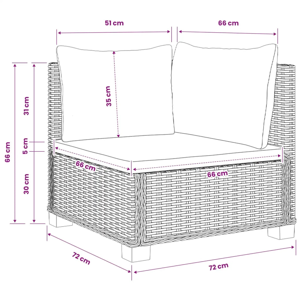 2 pz Set Lounge in Rattan con Cuscini GENDT Rattan naturale 3429857