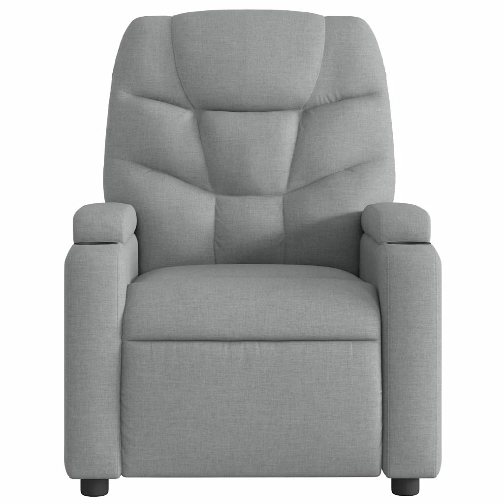 Divano Sedia-Poltrona Reclinabile Massaggio Elettrica Grigio Chiaro Tessuto 689484