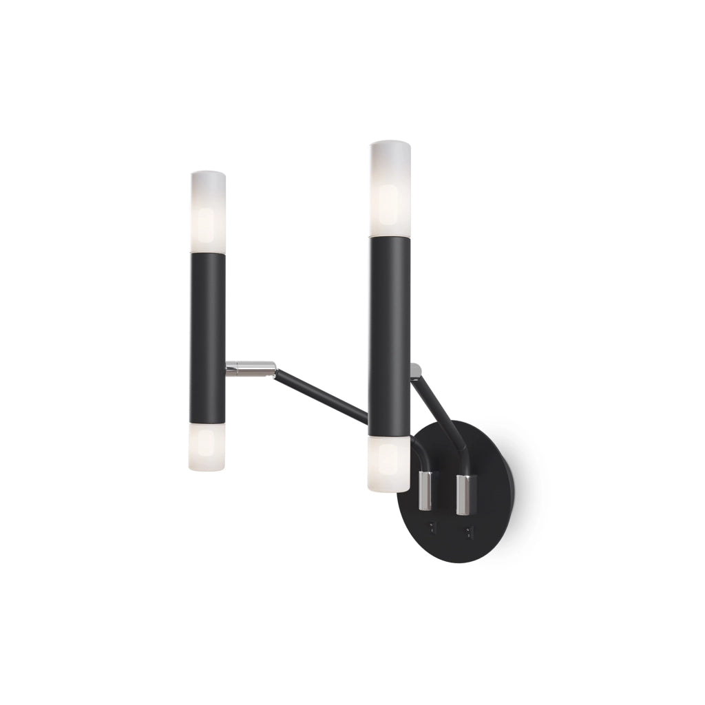 Applique Da Parete Moderno Vigo Metallo Nero Vetro 4 Luci G9 25W