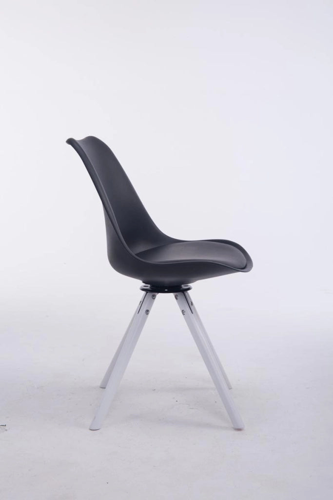 Sedia design Troyes Girevole Similpelle Rotondo nero,bianco