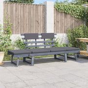 Panca da Giardino Cuscini 2-in-1-Sgabello-Panca da esterno 190cm Massello d'Acacia Grigio