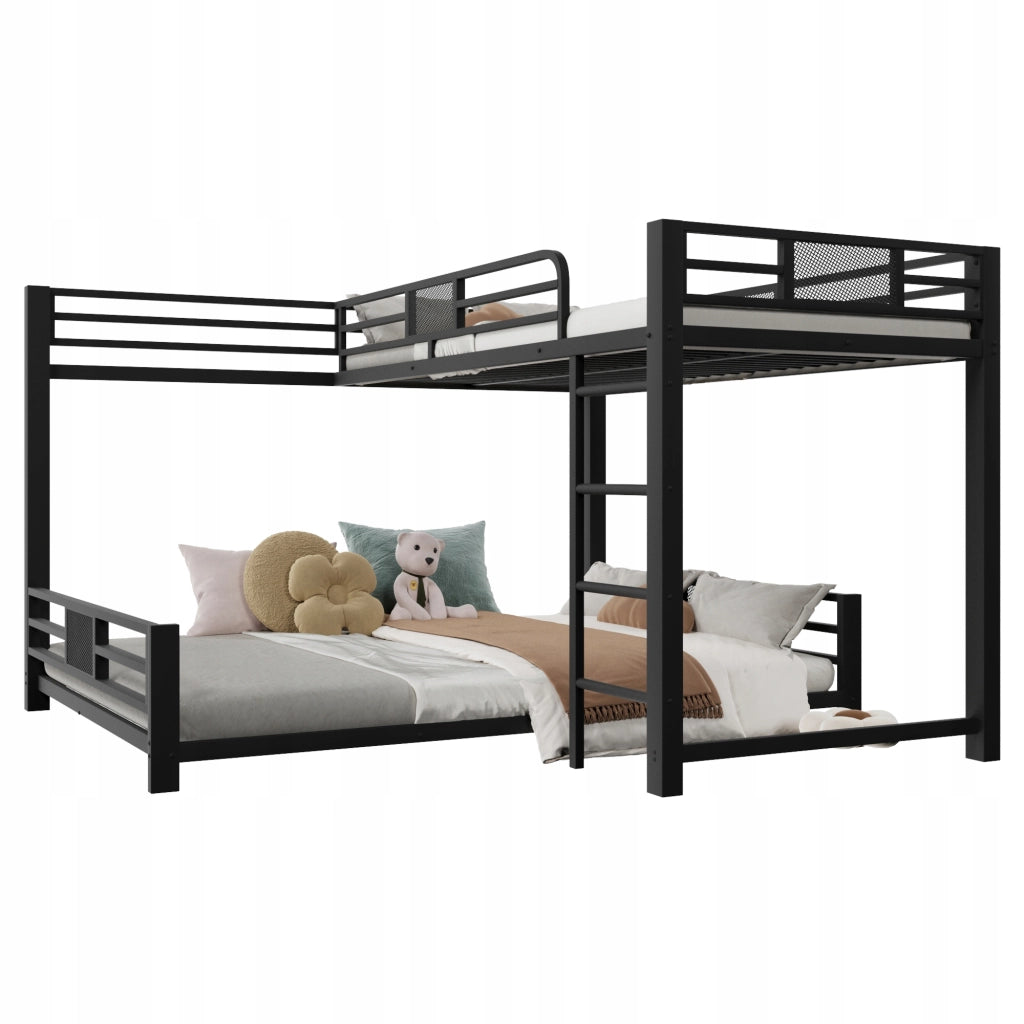 Letto a castello 90x200+140x200 - Xylo - Nero