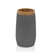 Porta spazzolini da denti Grigio dettagli effetto legno Blob