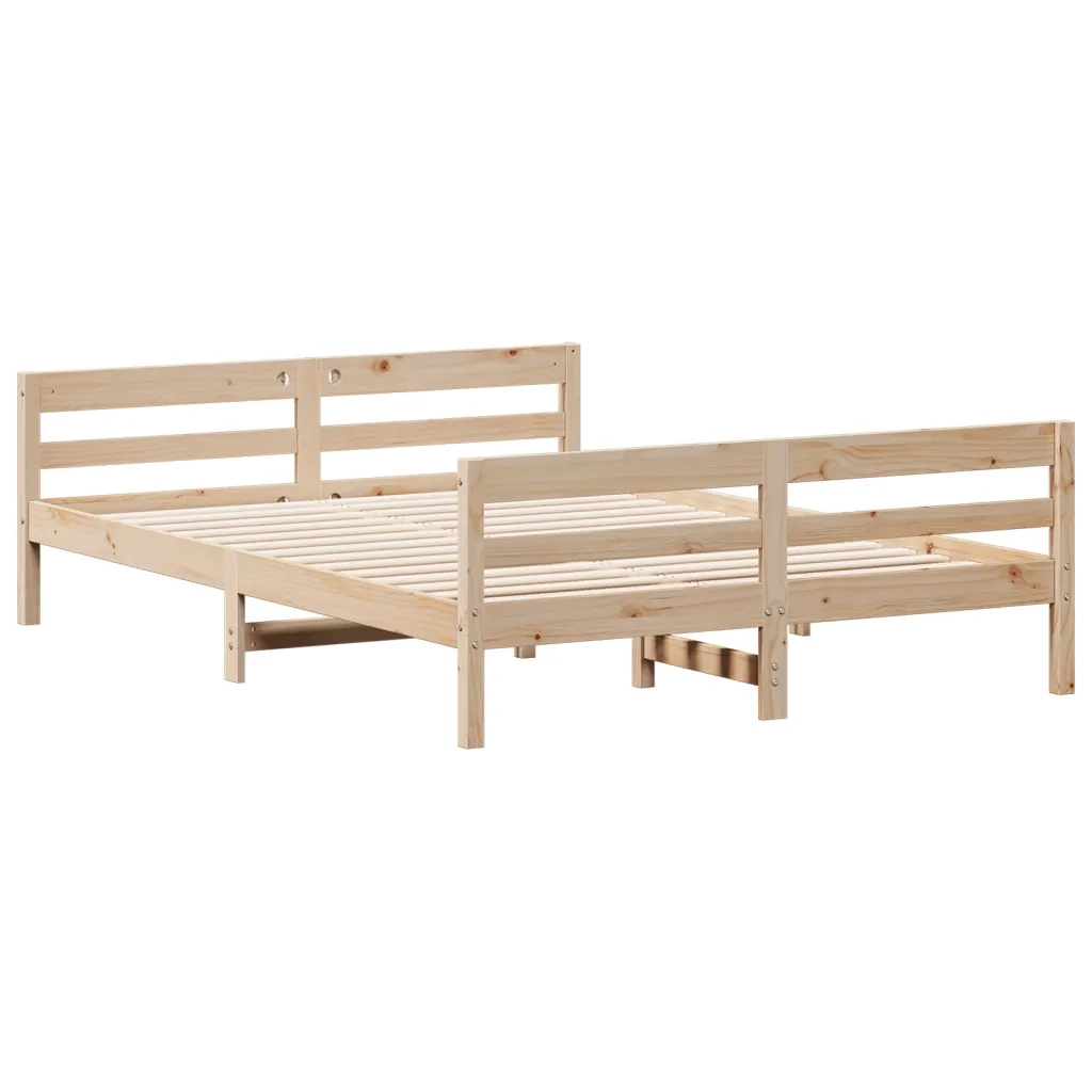 Letto senza Materasso-Struttura Letto 120x200 cm in Legno Massello di Pino 497198