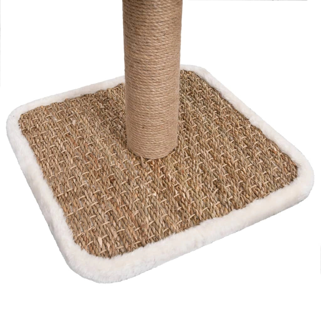 Tiragraffi per gatti torre per arrampicata giocattolo tiragraffi piattaforma per arrampicata tunnel parte superiore e giocattolo 56 cm erba marina Beige 02_0022763