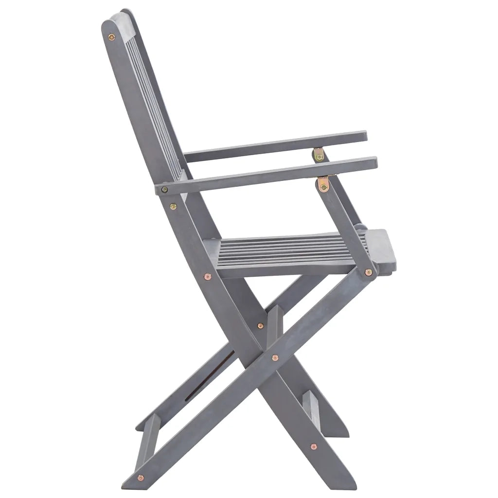 Set da Pranzo per Giardino 7 pz Legno Massello di Acacia Grigio 278922