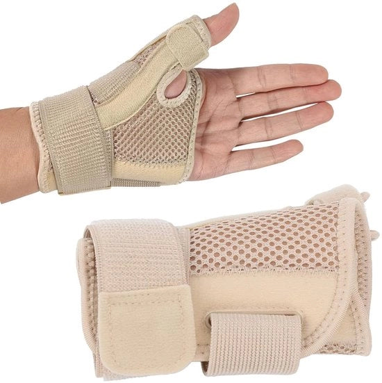Braccio Pollice Universale - Artrosi - Osteoartrite - Benda Pollice - Destro e Sinistro da Utilizzare - Stabilizzatore di Spalla - Benda Sportiva per Pollice - Protezione Pollice - Beige