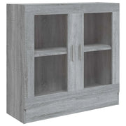 Vetrina classica ed elegante 82,5 x 30,5 x 80 cm con 2 scomparti finitura di design in legno composito grigio 02_0048214