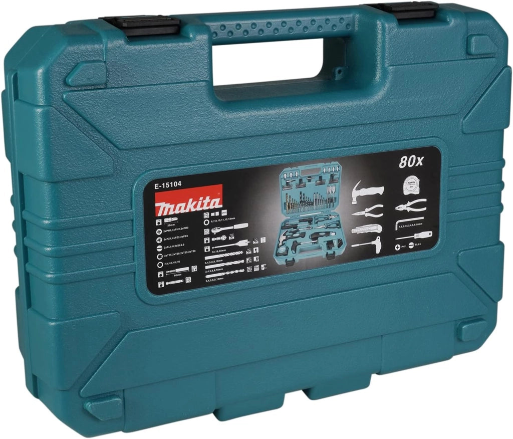 Makita E-15104 - Set di utensili manuali e punte da 80 pezzi