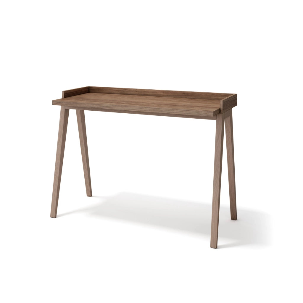 Scrivania Herdasa effetto noce gambe faggio 81x111x50cm
