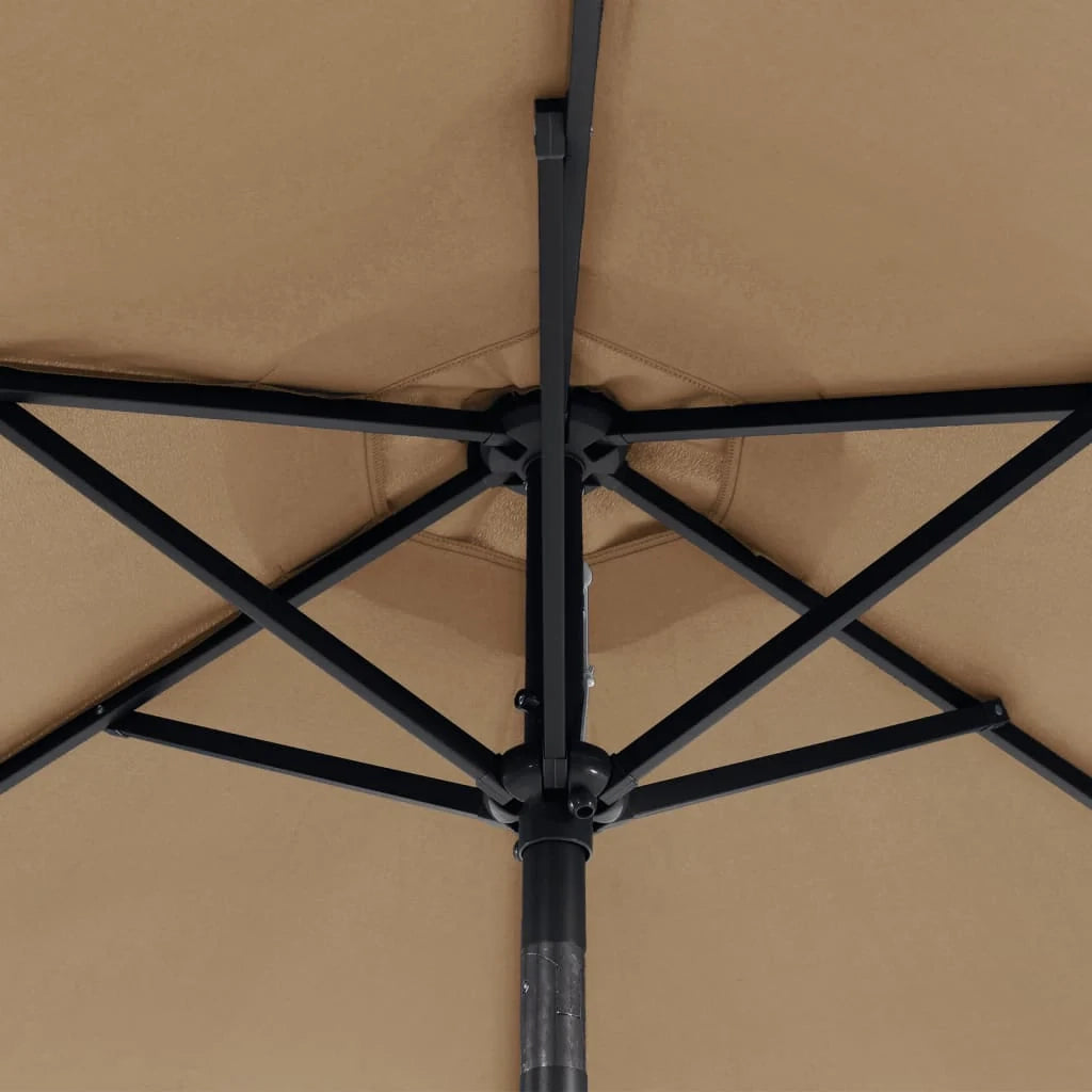 Ombrellone da giardino inclinabile con manovella 225 x 225 x 212 cm poliestere color tortora 02_0056368