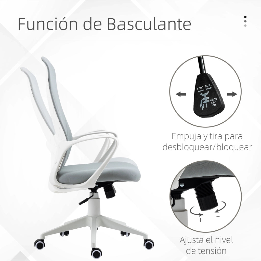 Sedia da Ufficio Girevole con Braccioli e Schienale Alto Regolabile ¨C Xylo ¨C Grigio 62x56x110-119,5cm