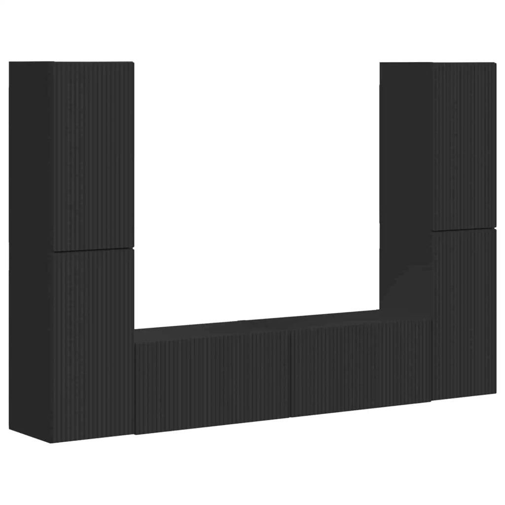 Set mobile TV 6 pcs Nero Legno multistrato