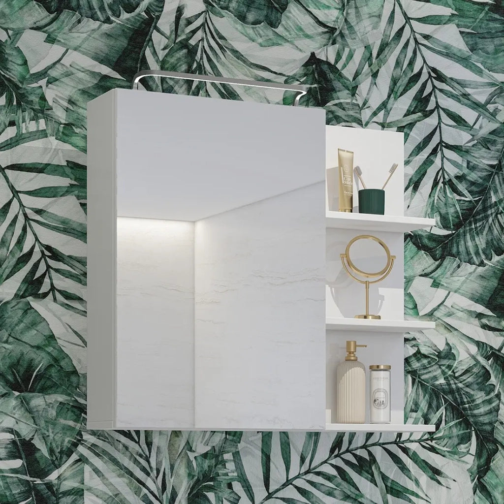 Specchio con mobile da bagno GOBI colore bianco e nero
