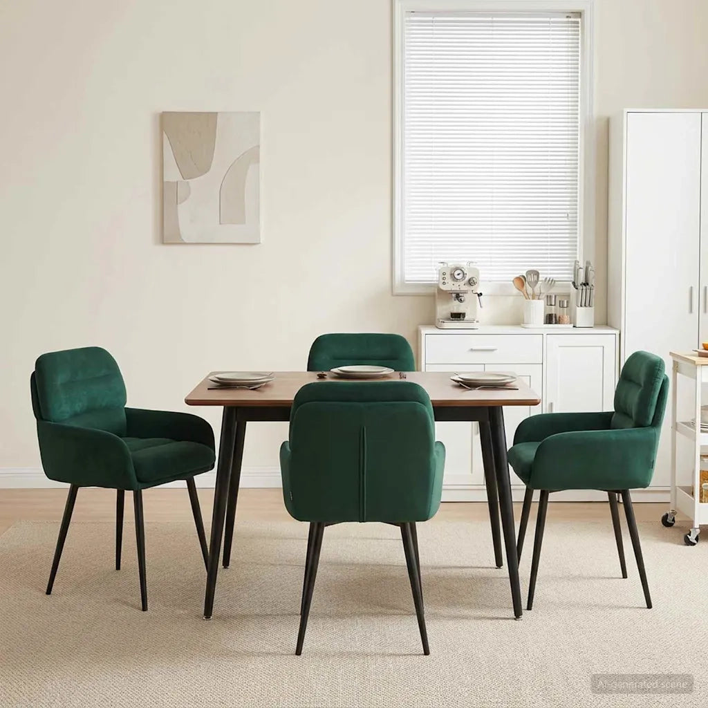 Sedie da pranzo 4 pz Velluto Verde Scuro 59 x 59,5 x 90 cm 3428239