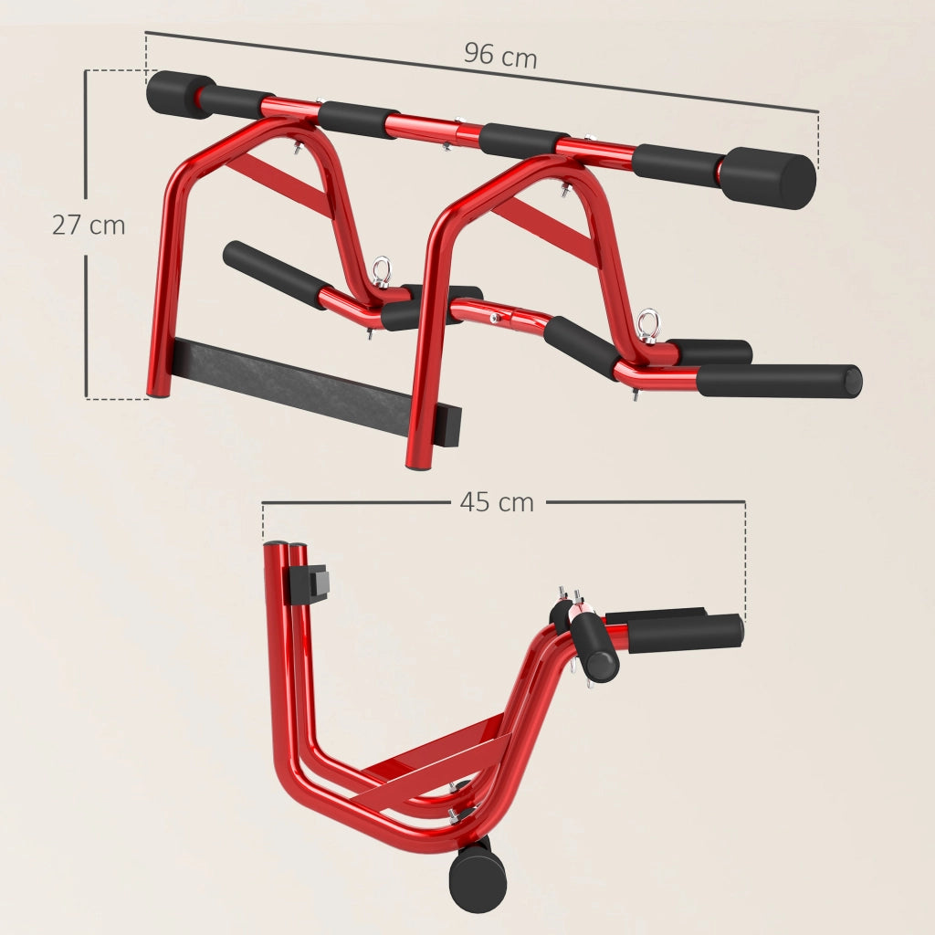 Sbarra per Trazioni a Parete ¨C zephmum ¨C Rosso e Nero 150 kg