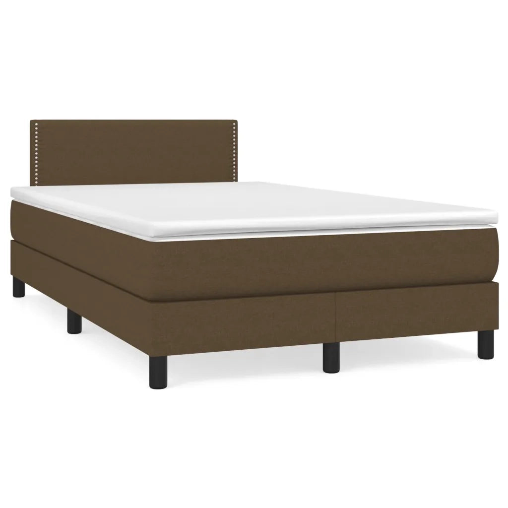 Letto a Molle Materasso e LED MarroneScuro 120x190cm in Tessuto 3270035