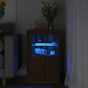 Armadietto con Luci LED Rovere Marrone in Legno Multistrato 836642