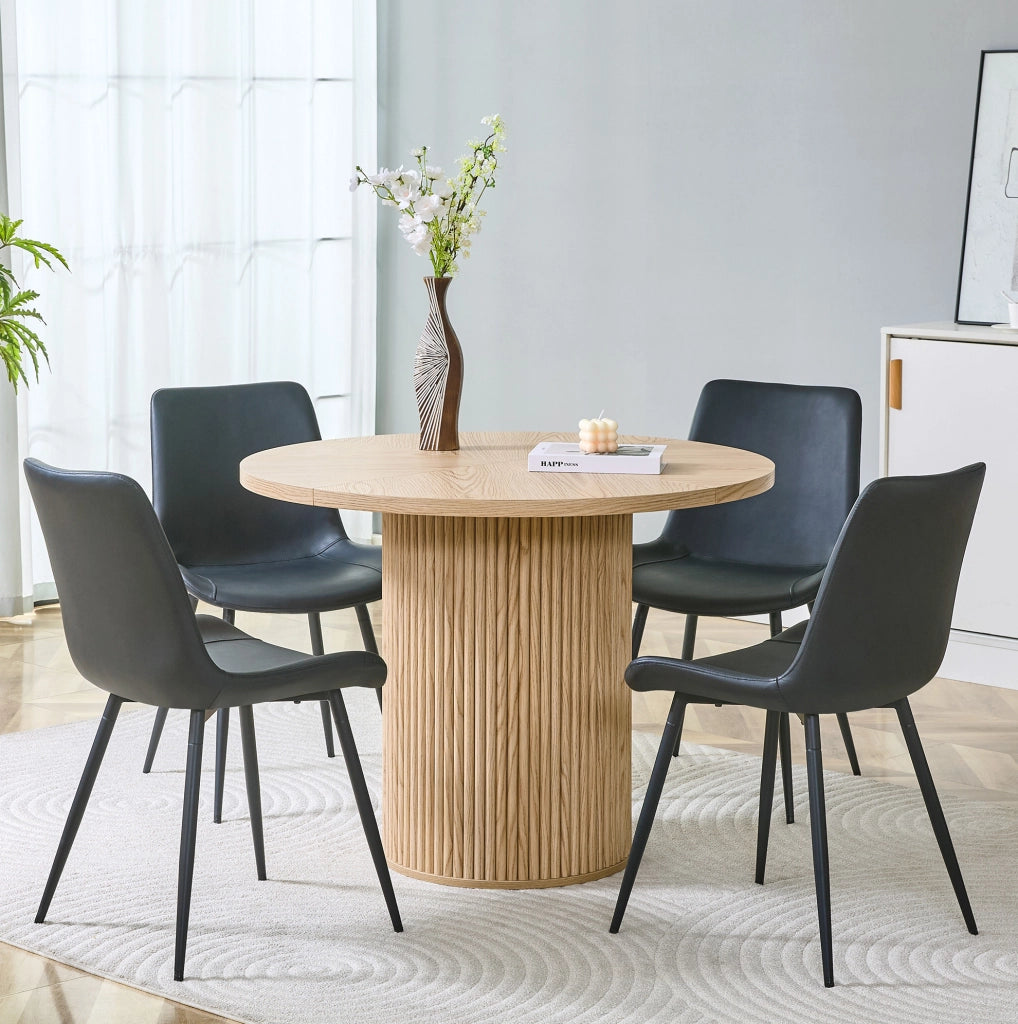 Set da pranzo con tavolo rotondo e 4 sedie
