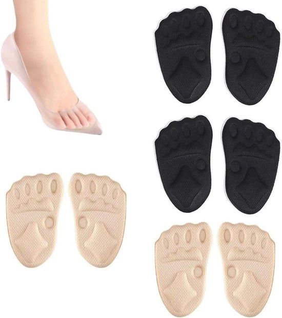 4 Pair di Supporti Antiscivolo per Piedi con Cuscini di Comfort per Donna - Cuscini dei Piedi Respiranti.