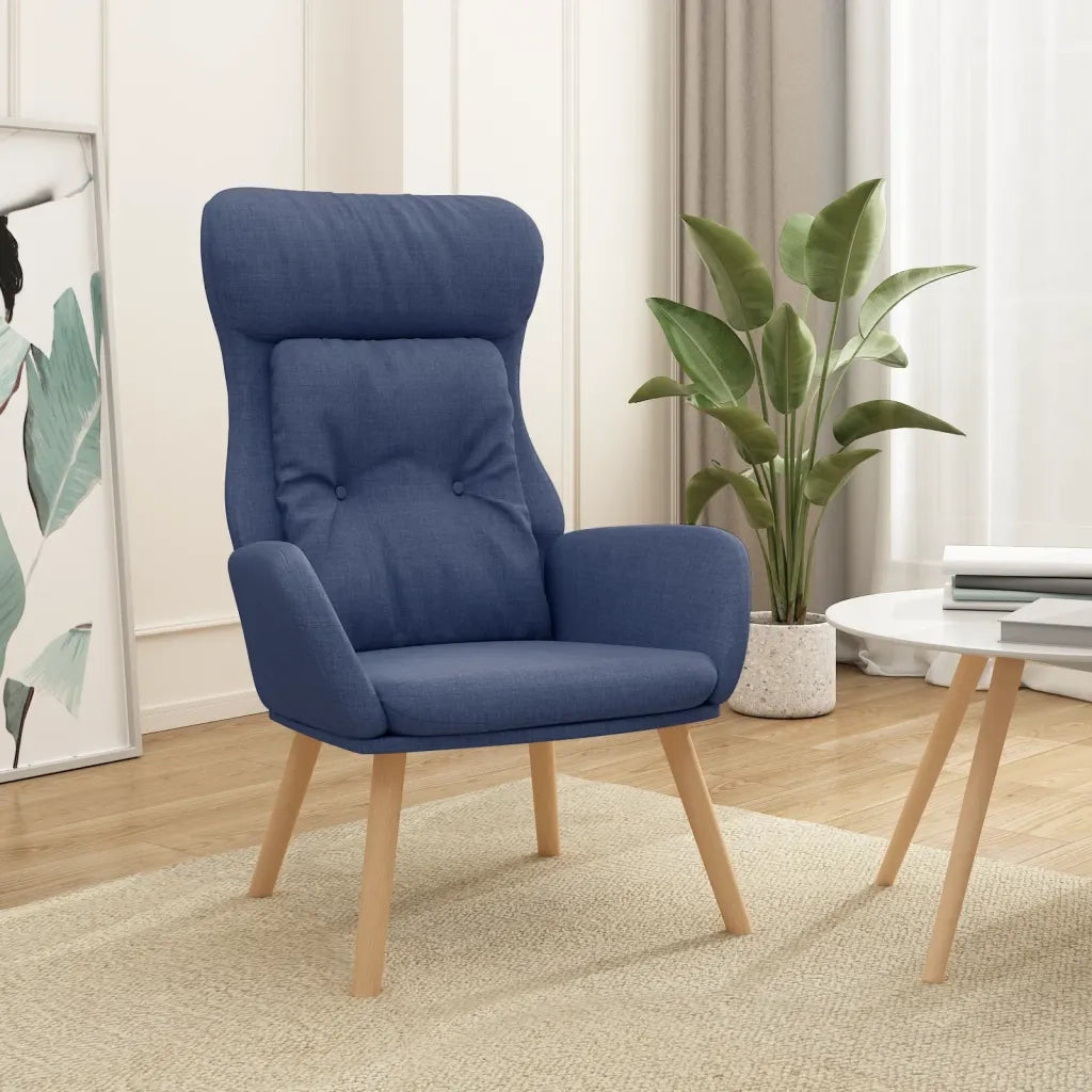 Poltrona | Sedia Relax Rilassante Blu in Tessuto