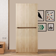 Armadio 70x40x170 cm con doppia porta e ampio vano; legno; naturale