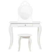 Toeletta per bambini con specchio rimovibile 70 x 34 x 105 cm design versatile finitura pino MDF bianco 20_0020030
