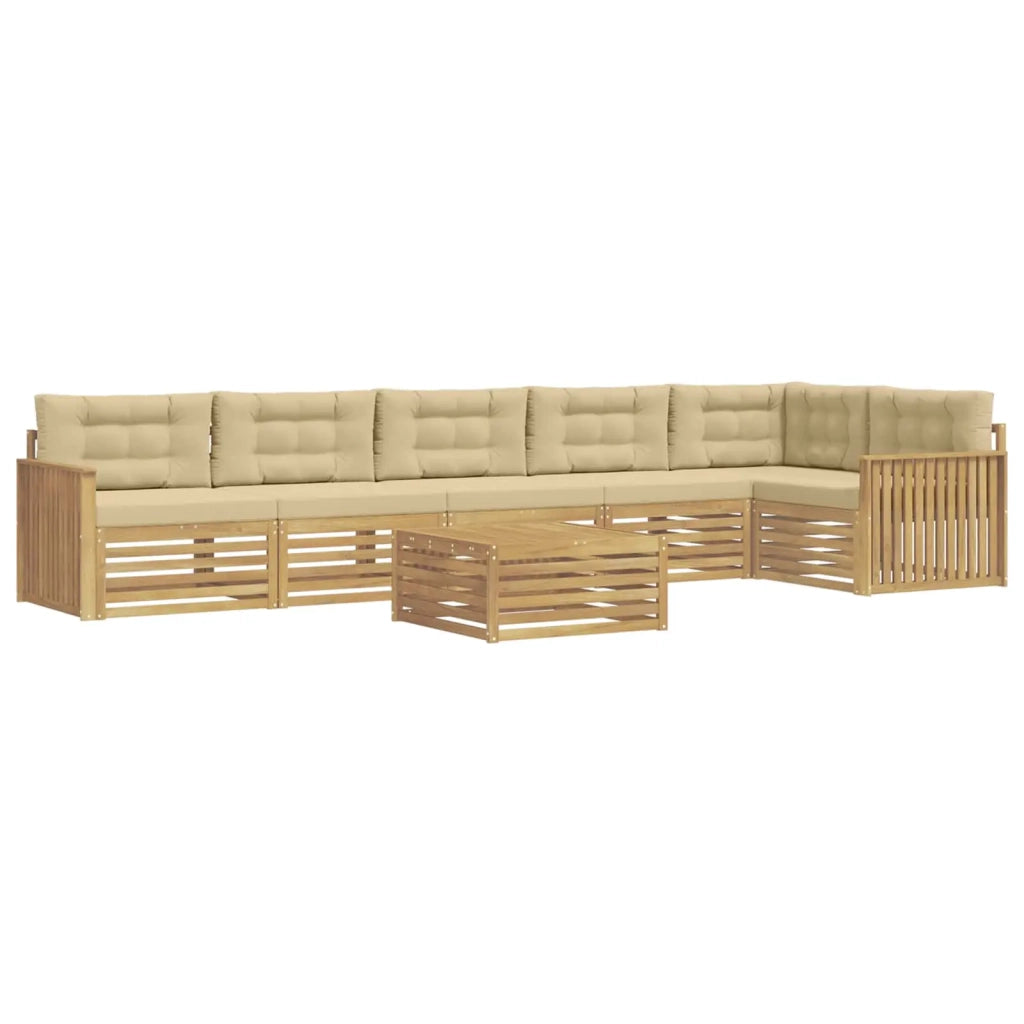 Set di divani da esterno 7 pcs Bianco e Beige 79 x 79 x 37 cm 3390603