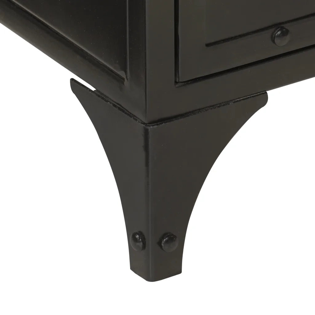 Mobile Lavabo | Armadio Lavabo da Bagno 55x35x60 cm Ferro e Legno Massello Mango