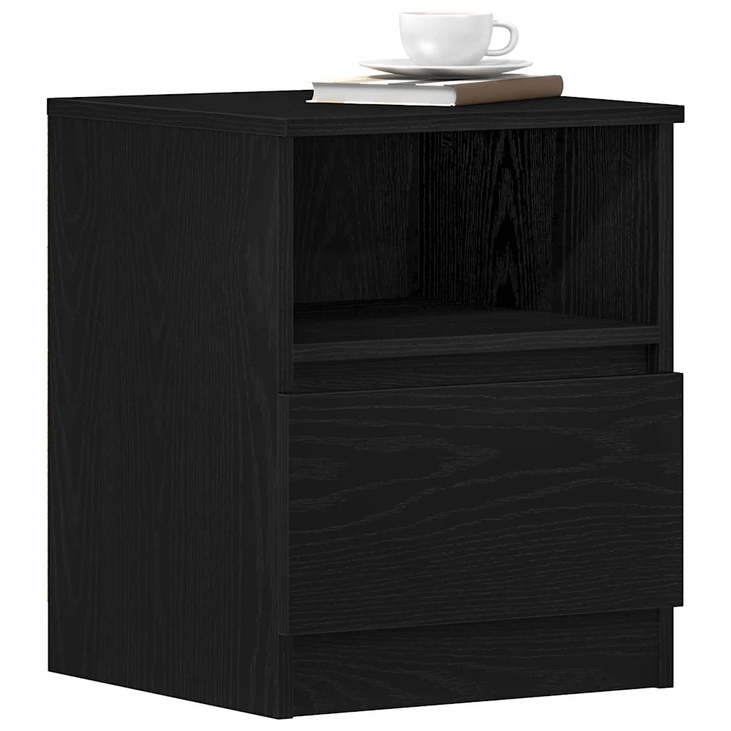 Armadio da Notte Rovere Nero 40 x 40 x 50 cm Legno multistrato 862609