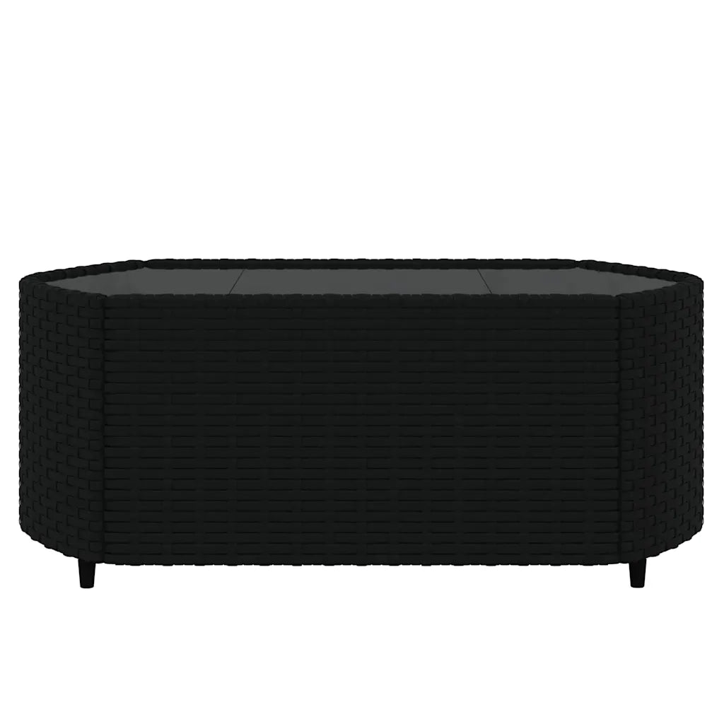 Set Divani da Giardino 3 pz con Cuscini Nero in Polyrattan 319791