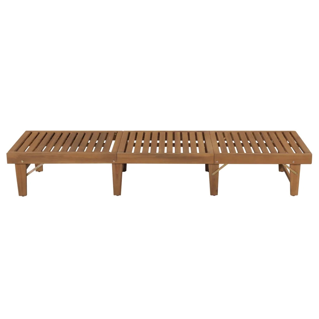 Lettino Prendisole Pieghevole in Legno Massello di Acacia 44253