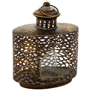 Portacandele in metallo marrone 21,5x13,5x26h cm