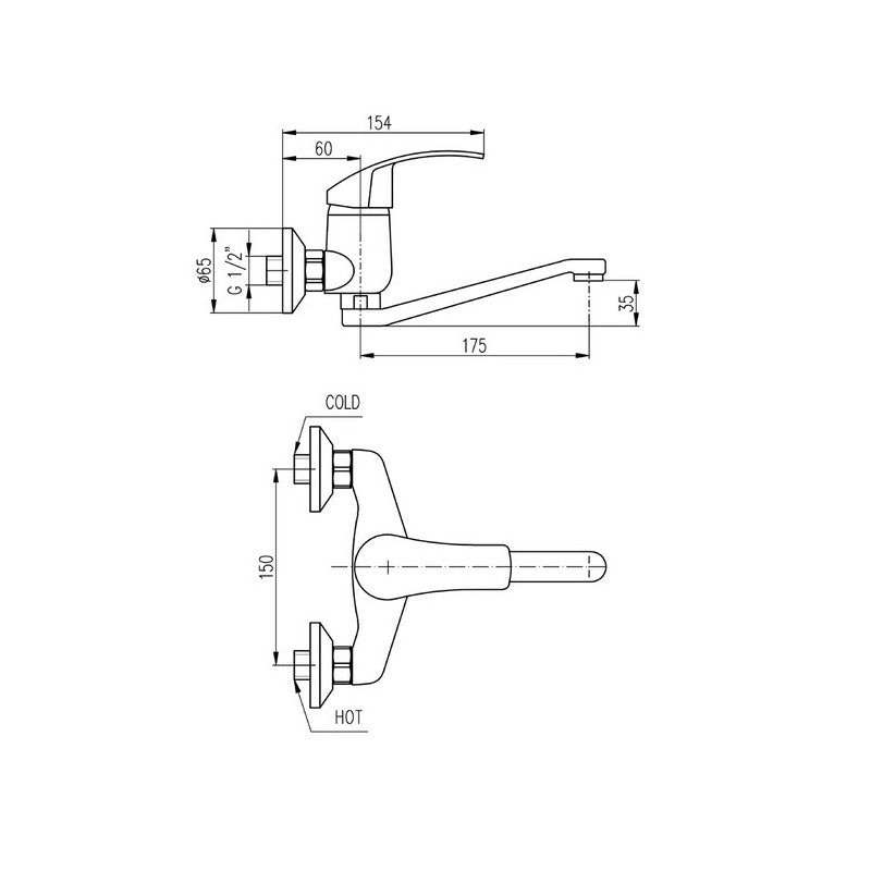 Colonna doccia NIL in ottone dorato H. 116 cm