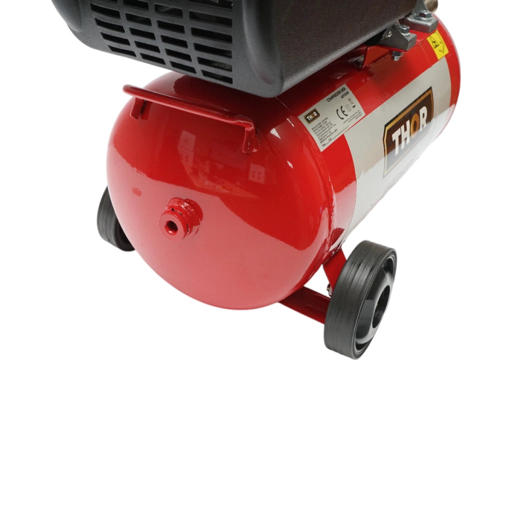 Compressore d'aria 24L, potenza motore 1,5KW/2HP, pressione massima 8 bar, volume aria aspirata 195L THOR