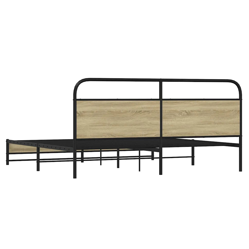 Giroletto senza Materaso in Metallo Rovere Sonoma 183x213 cm 3318690