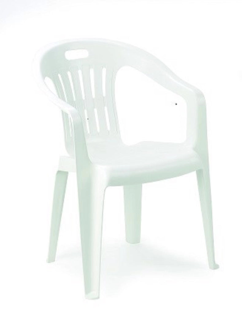Sedia Piona Plastica Bianca 56X55X78 Cm Set Da 4 Pezzi - Ipae-Progarden