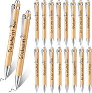Set di pennarelli in bambù da 16 pezzi - Pennarelli cancellabili - Pennarelli stampanti - Pennarelli motivazionali - Regali di addio - Materiale in bambù - Lunghezza 14 cm - Pennarelli per scrivere